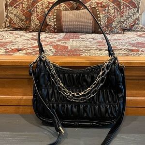 Steve Madden Bswagger Black Quilted Shoulder Crossbody Bag
